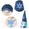 Hanukkah Crochet Gnome Decorations Chanukah Knitted Gnomes with Menorah Ornament Holiday Swedish Tomte Nisse Plush Figurine for Shelf, Table, Tiered Tray Décor